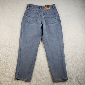 Vtg 90's Mom Jeans Womens 28x27 Blue High Waisted Curvy Baggy Tapered Cropped